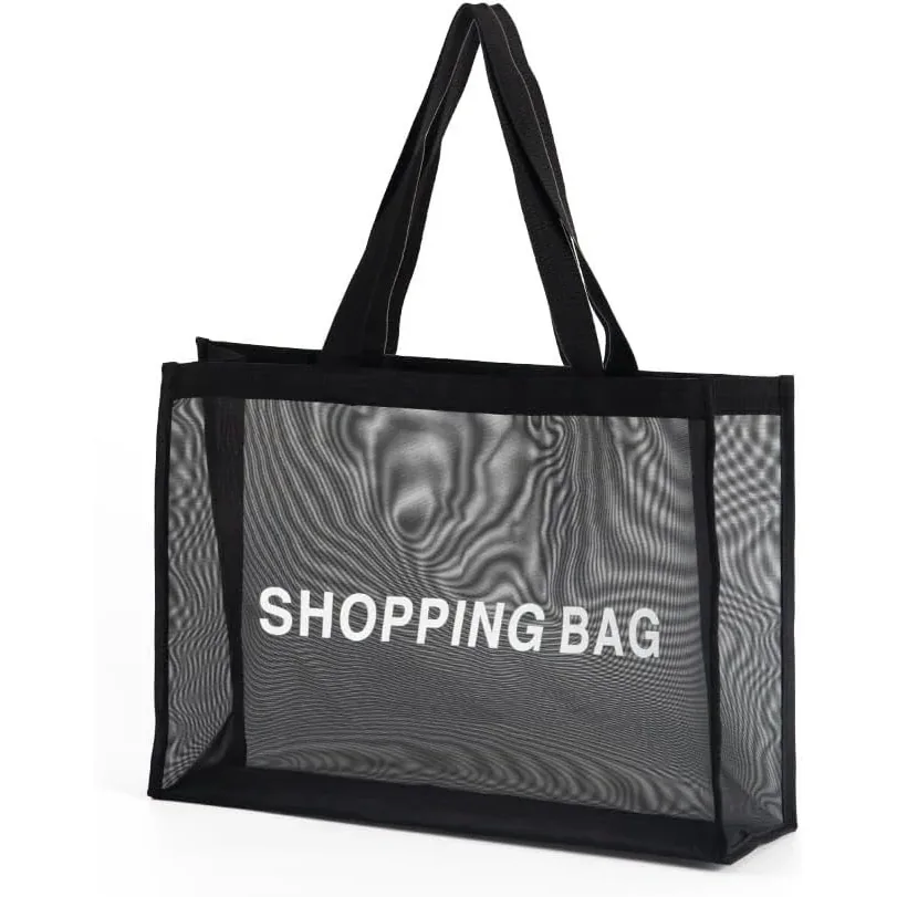 Custom Logo Net Fruit Carrying Grocery Tote Shoulder Nylon Mesh