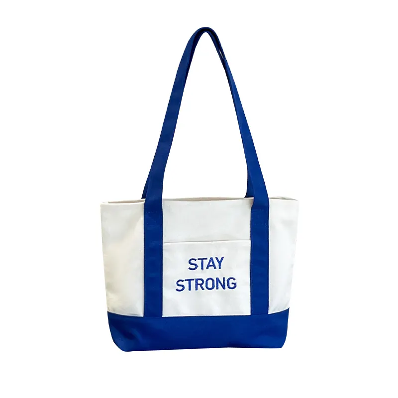 Custom Logo Printing Blank Pocket Zipper Shoulder Length Handle