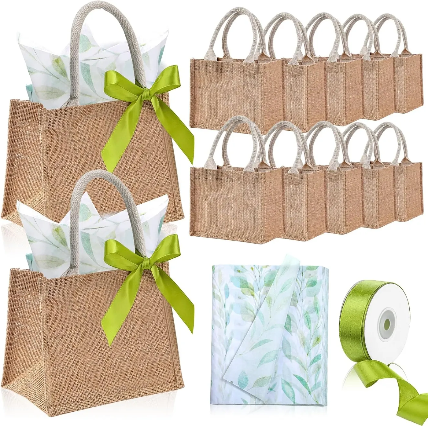 Custom Wedding Eco Friendly Jute Tote Bags With Handles