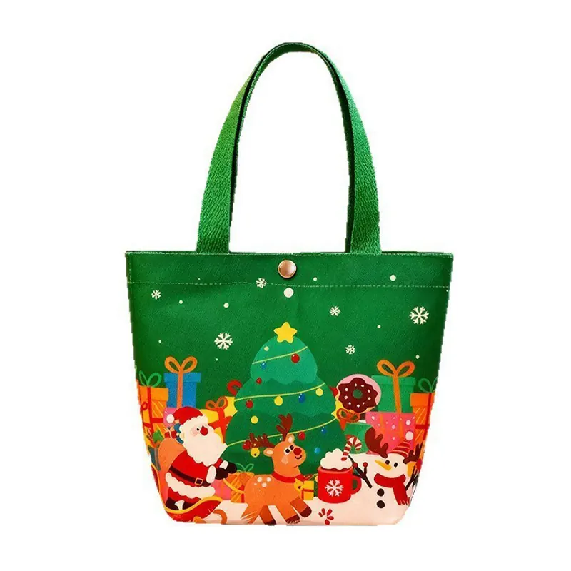 Customized Christmas Canvas Bags Christmas Eve Party Gift Bags