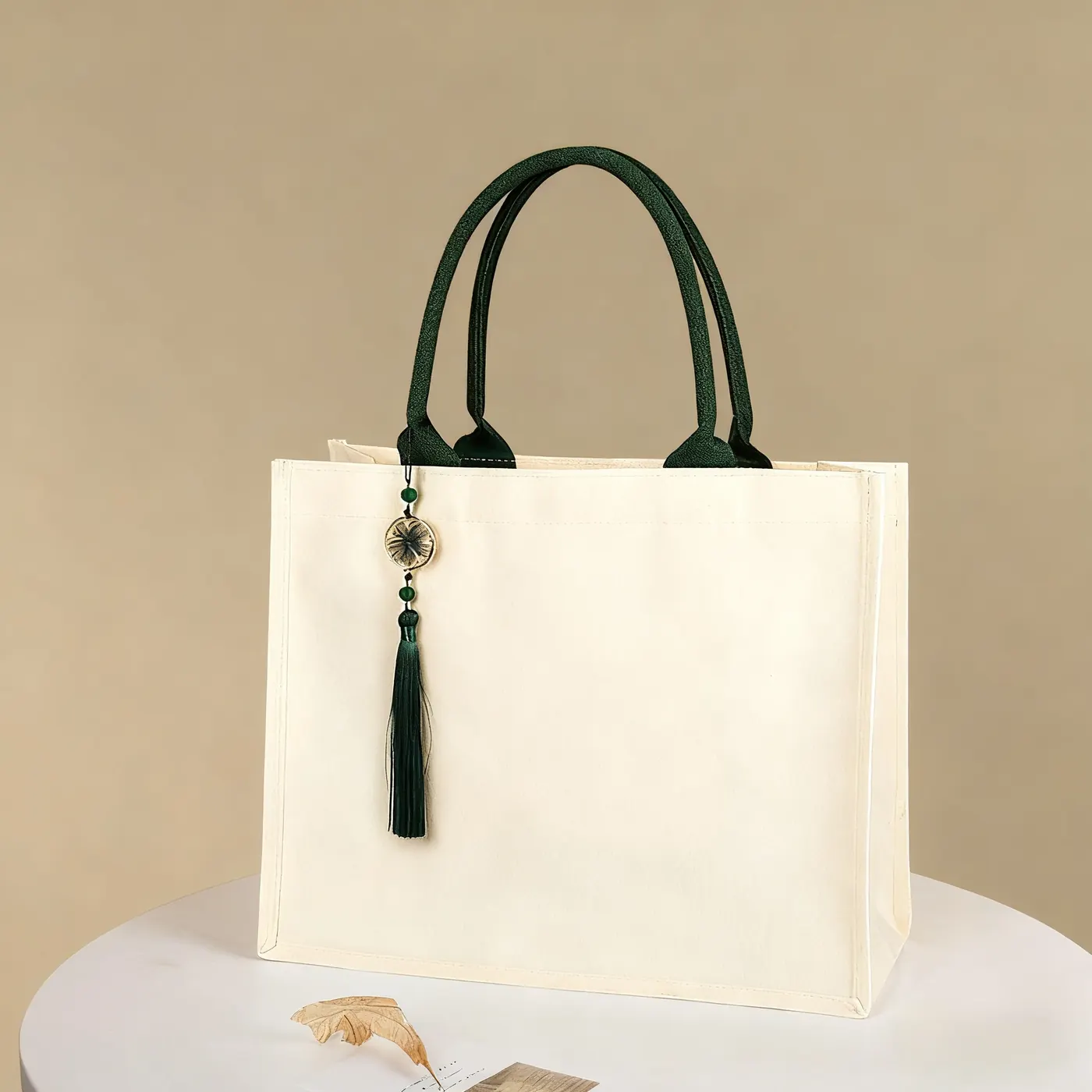 Customized Logo Printed Eco Friendly Women Handbag Canvas Tote Bag