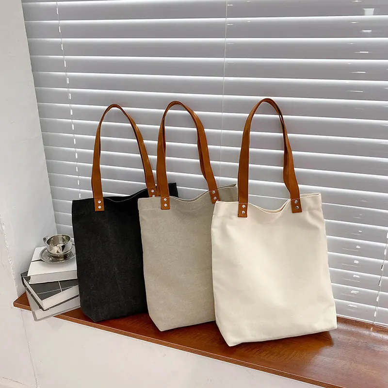 Fashionable And Simple Solid Color Hand Held Shopping Bags