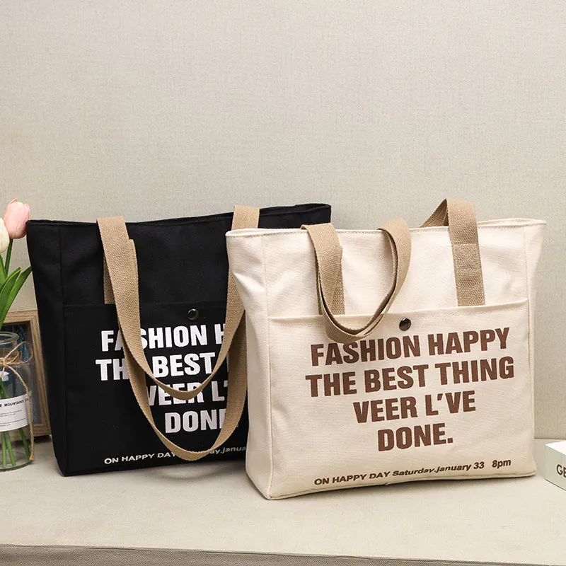High Quality Eco Friendly Geometric Pattern Cotton Canvas Tote Bag