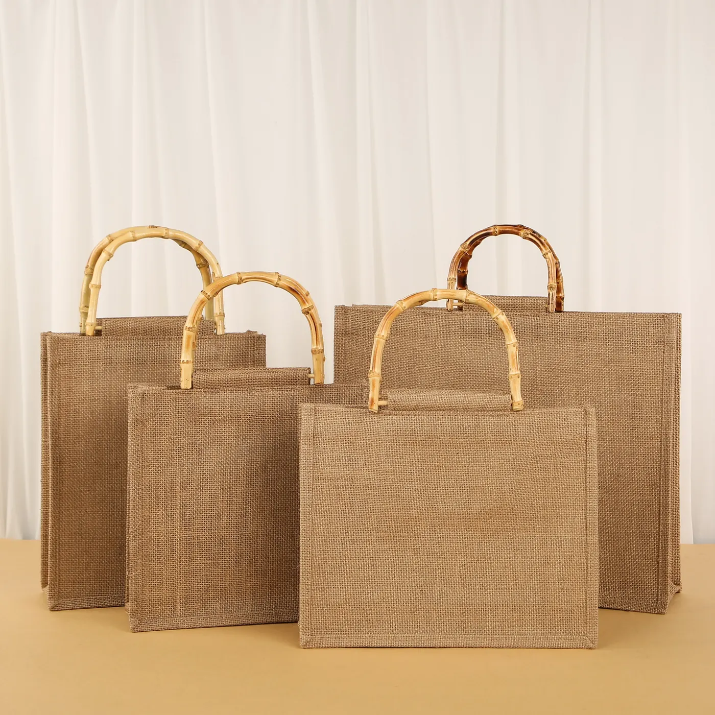 Jute Tote Bag Custom Logo Eco Friendly Reusable Daily Life