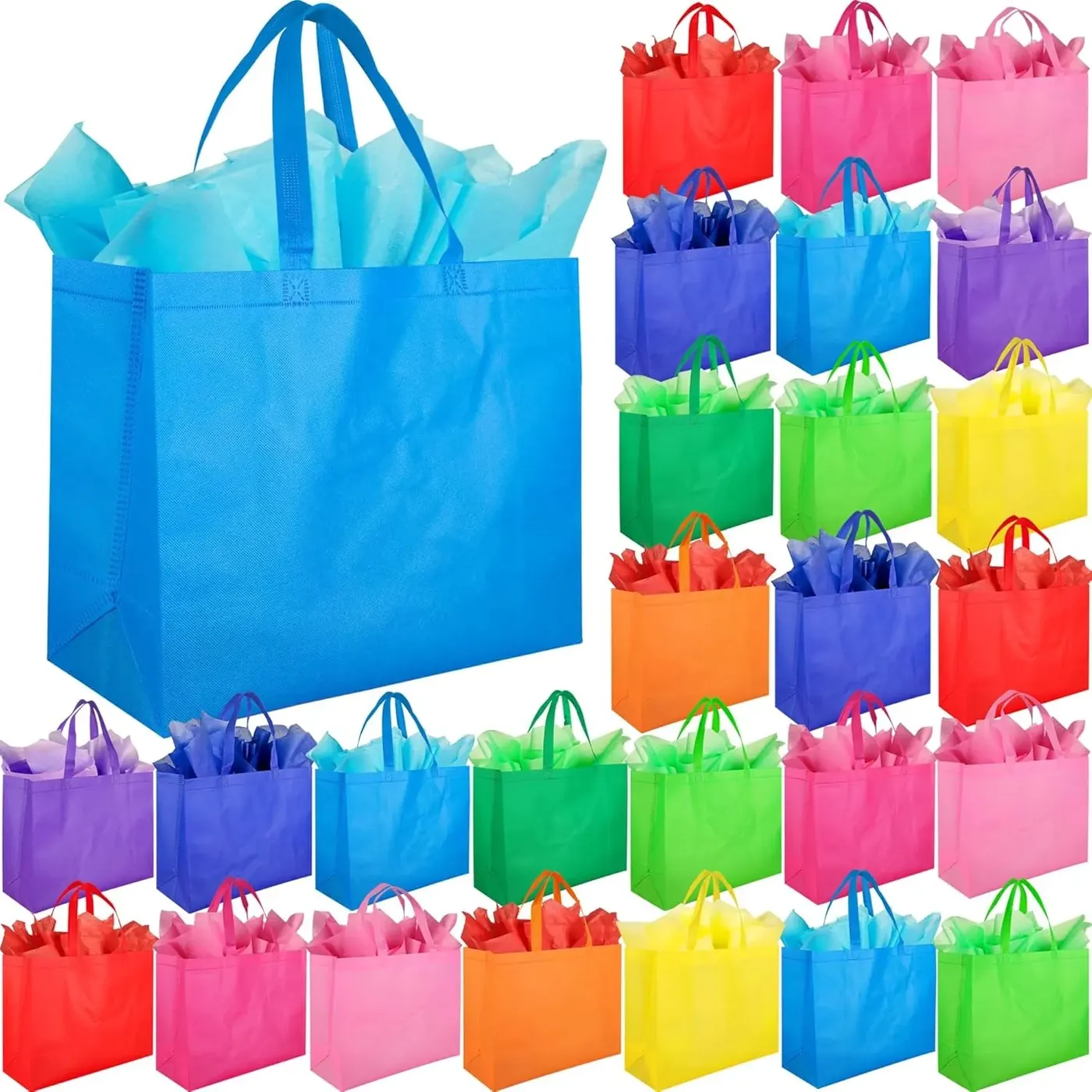 Large Bags With Tissues Reusable Non Woven Treat Tote Gift