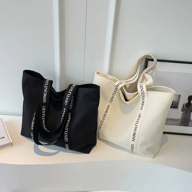 Lazy Style Canvas Bag Women Versatile Fashion Toned Large Capacity