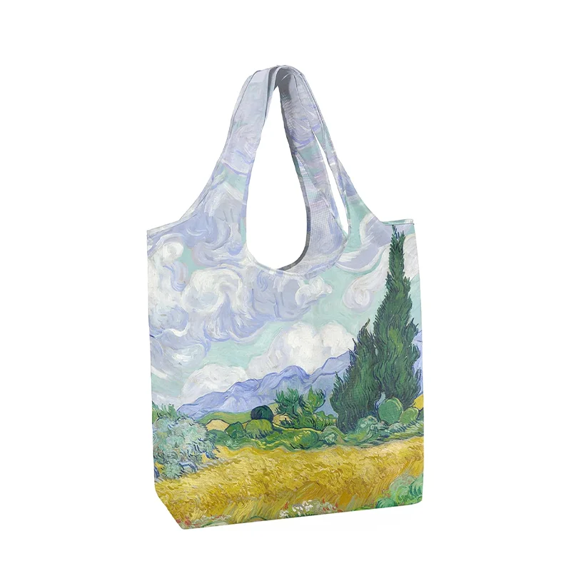 Oil Painting Aesthetic Tote Bag Large Reusable Grocery Bag Polyester