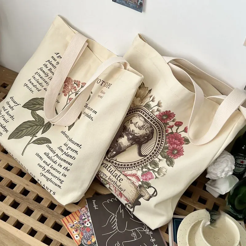 Original French Style Design Illustrated Tote Bag A Simple