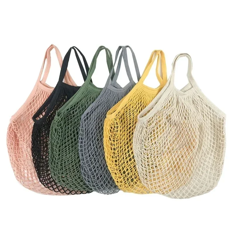 Polyester Eco Friendly Shopping Bags Folding Mesh Net Reusable Foldable