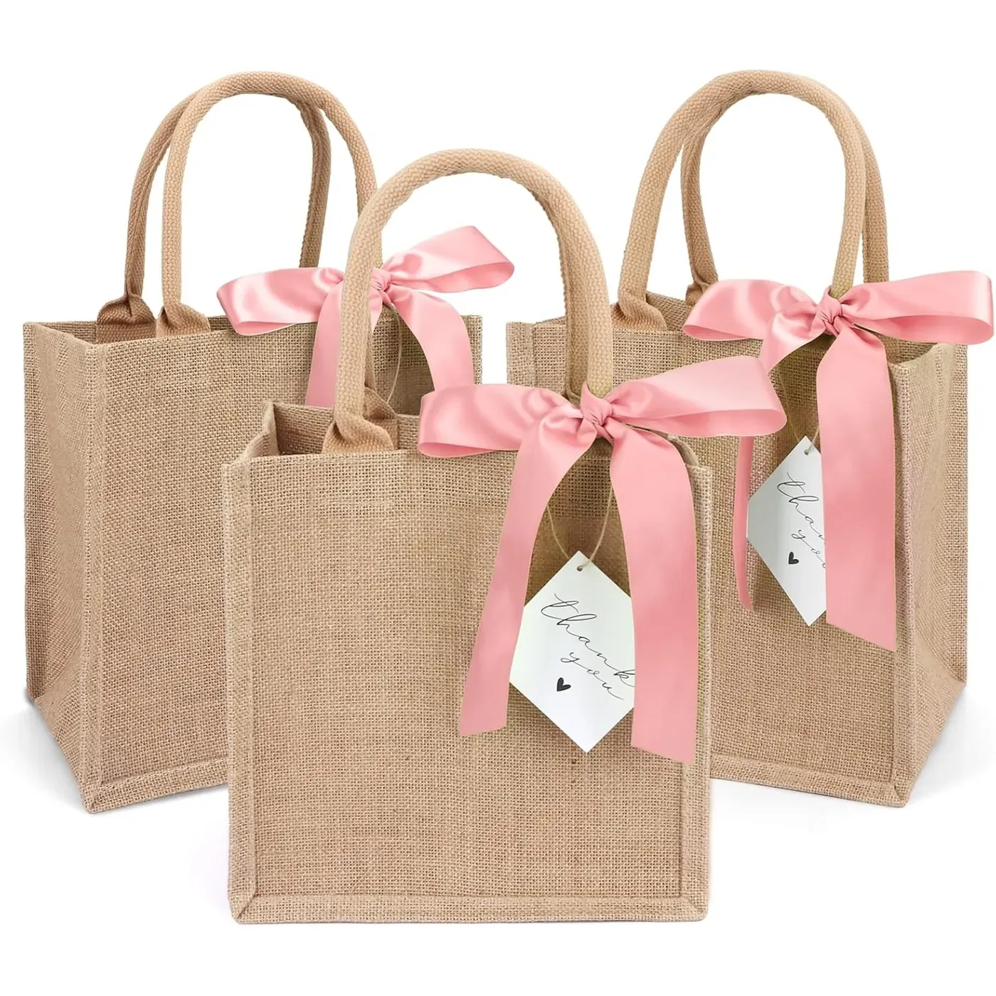 Reusable Eco Friendly Small Jute Gift Bags Customized For Silk