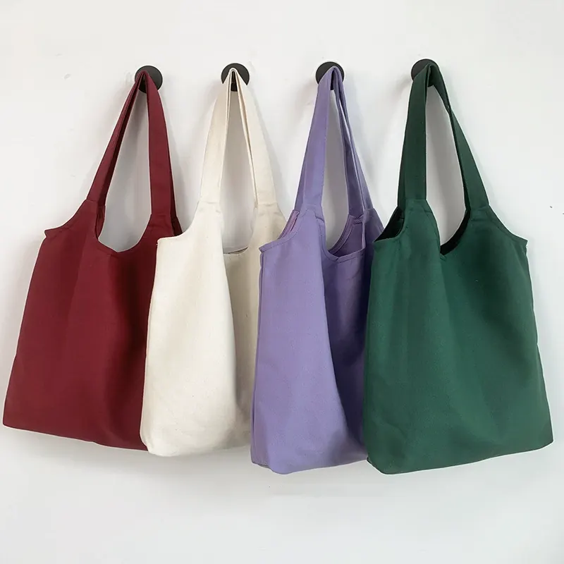 Solid Color Canvas Bag Hand Painted Canvas Bag Shoulder Handbag