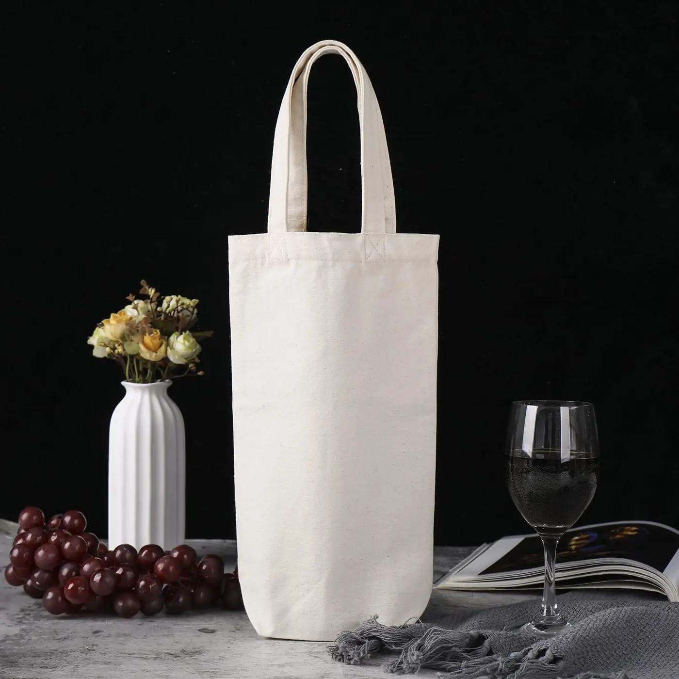 Wine Tote Bag 10x7x2 Inches 4pcs